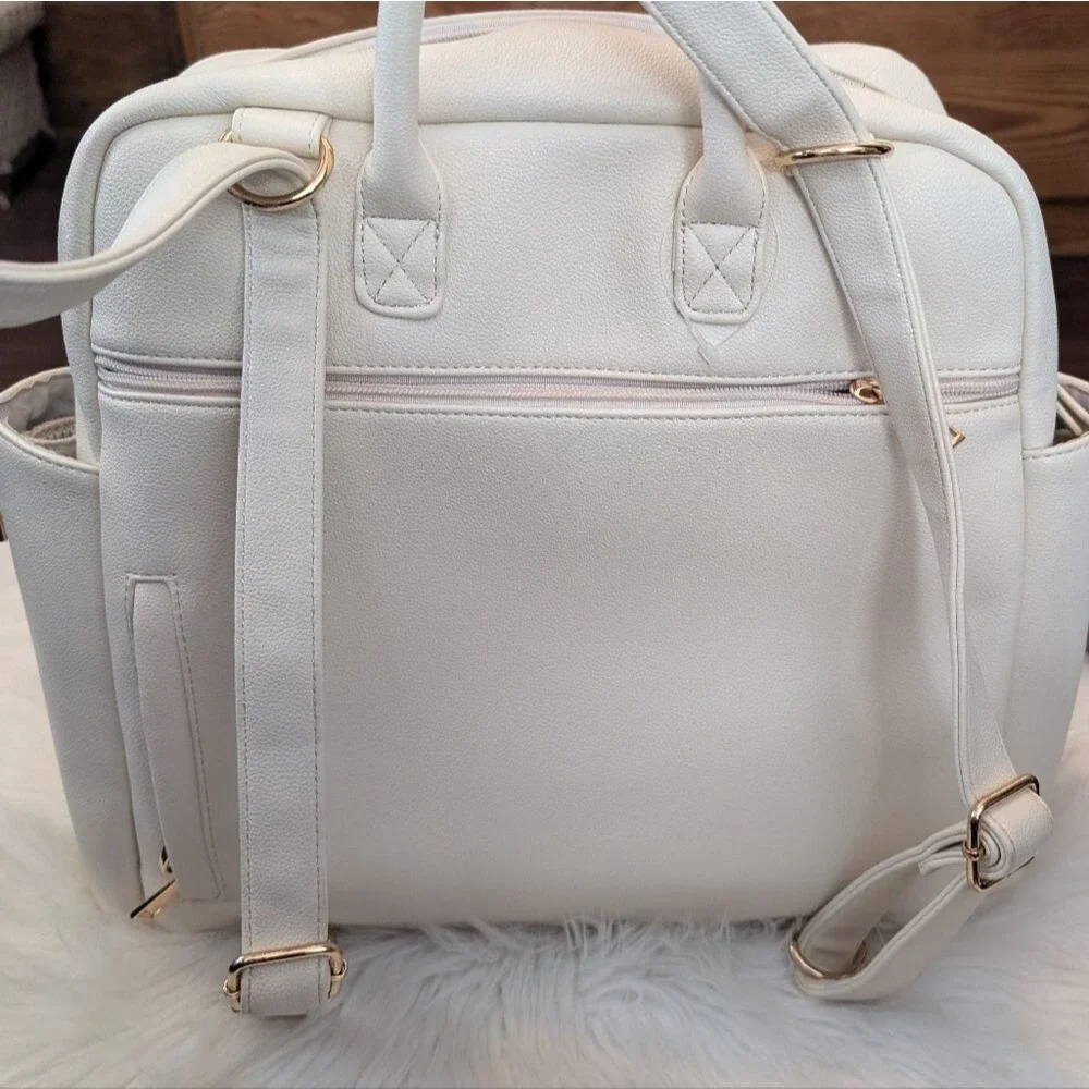 Ayla & Co Full-Size Diaper Bag Backpack White Ivory